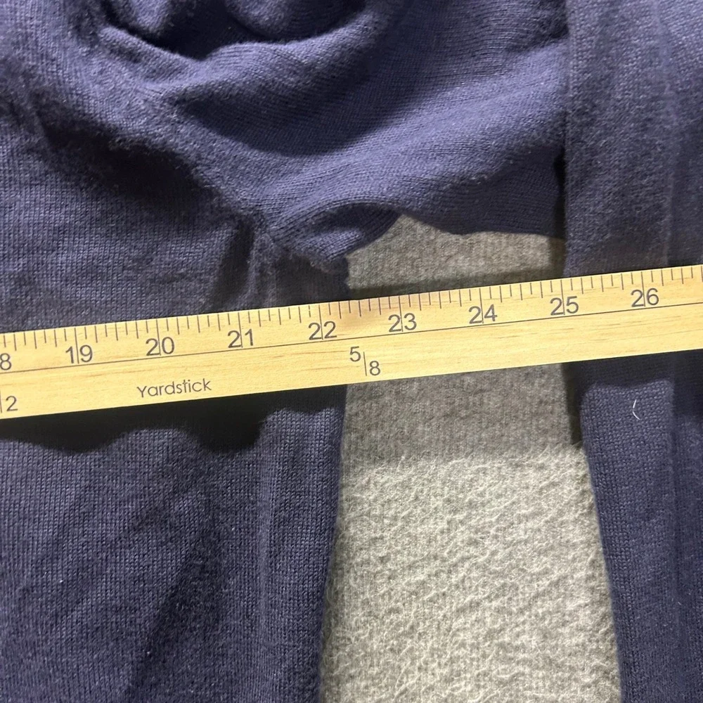 Polo Ralph Lauren Men L Navy Blue Pima Cotton V-Neck Pullover‎ Sweater Logo L/S